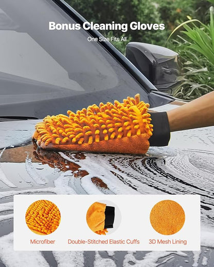 VEVOR 24 Inch Pressure Washer Undercarriage Cleaner, 4000 PSI Stainless Steel Cleaner with Angle Adjustment and 7 Nozzles, with 2 Extended Wands for Driveway, Patio, Deck
