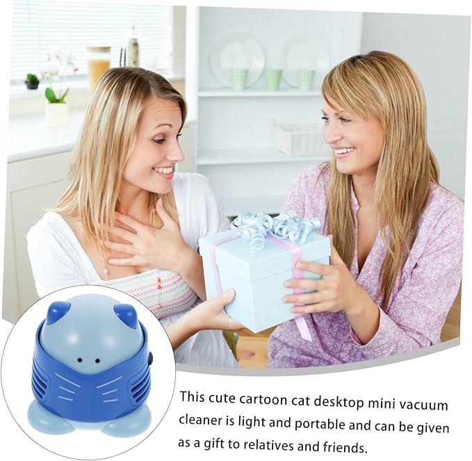 jojofuny Cartoon Desktop Vacuum Cleaner Mini Dust Collector for Crumbs and Dust Efficient Low Noise Portable Table Cleaner for Home Office School and Car Use