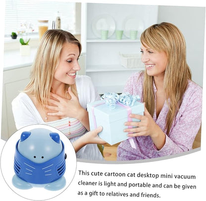 jojofuny Cartoon Desktop Vacuum Cleaner Mini Dust Collector for Crumbs and Dust Efficient Low Noise Portable Table Cleaner for Home Office School and Car Use