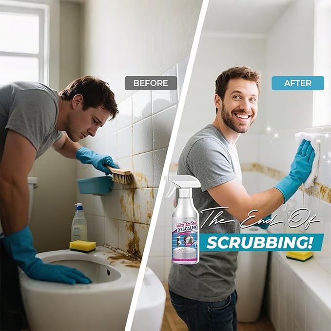 SakerPlus Stubborn Stains Cleaner - Advanced Foam Cleaner for Bathroom and Kitchen Surfaces, Removes Tough Stains Without Scrubbing, Safe for Tiles, Toilets, and Glass (8)
