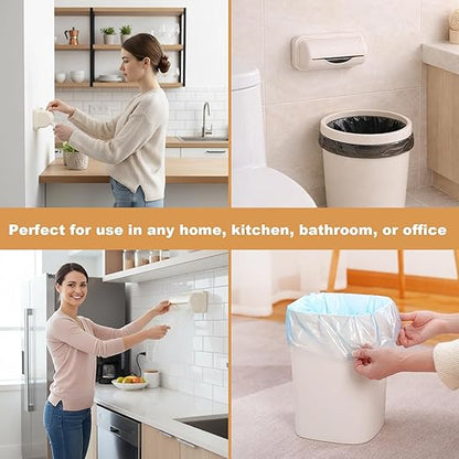 2 Pcs Trash Bag Dispenser,Garbage Bag Dispenser For Inside Trash Can,Trash Can Liner Dispenser For Bottom Of Can, Wall Mount Garbage Bag Dispenser Kitchen Bathroom Toilet Storage Organization(Apricot)