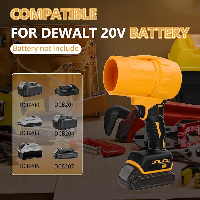 Cordless Leaf Blower for DeWalt 20V Battery, 30000 RPM Handheld Jet Fan Air Blower, Mini Jet Dry Blowers Fan for Patio Cleaning, Lawn, Car (NO Battery)