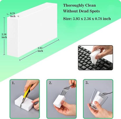 Magic Sponge Eraser, 50Pack Melamine Sponge Foam Bulk Sheets Cleaning Pads, Multi-Functional Household Cleaning Sponges for Dish, Kitchen, Stove, Bathtub, Sink, Furniture