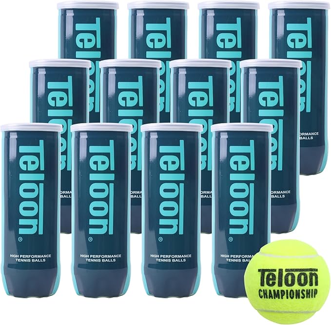 Teloon Championship Tennis Balls - Extra Duty - Regular Duty Felt Pressurized Tennis Balls