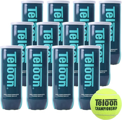 Teloon Championship Tennis Balls - Extra Duty - Regular Duty Felt Pressurized Tennis Balls