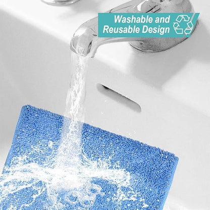 KEEPOW 3 Pack Microfiber Mop Refills Compatible with MR.SIGA Professional Mop, 17.3 x 9.4 Inch Reusable Flat Mop Pads Replacement for Hardwood Floor Cleaning and Waxing, Dual-Sided Wet/Dry Mop Cloth