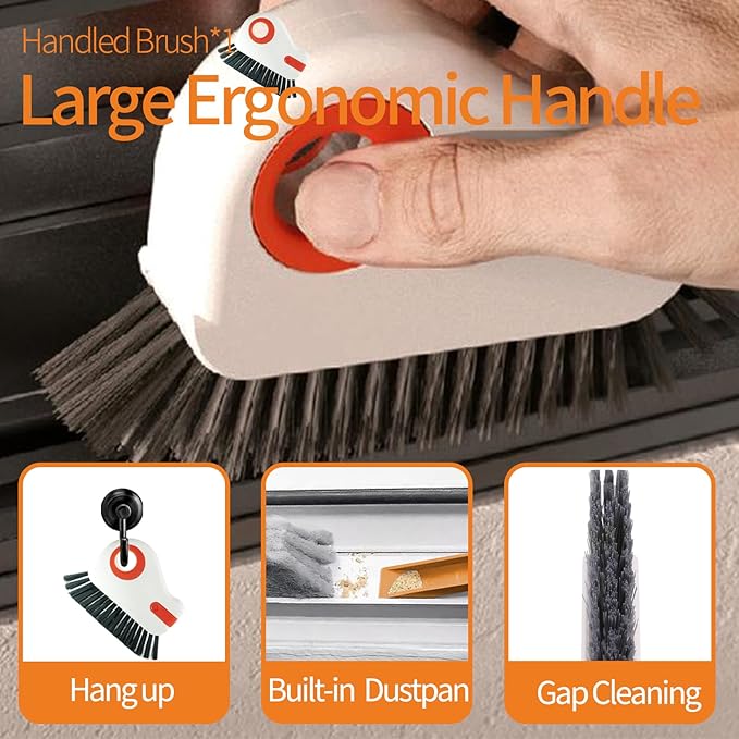 13PCS Window Sill Cleaner Tools - Deep Clean Crevice Cleaning Brush for Window/Door Tracks, Sill, Tile Lines, Kitchen Gunk, Bathroom Counters