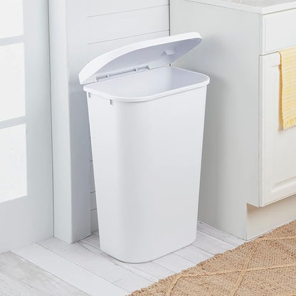 Sterilite 10758006 11.3 gal Lift Top Wastebasket White