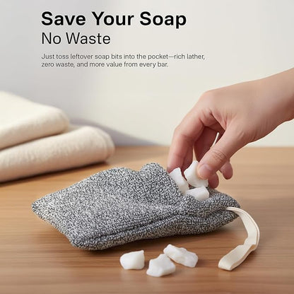 Yiclick Soap Bag 2 Pack, Bar Soap Pouch, Soap Saver Bag, Exfoliating Mesh Soap Bag for Shower, Soap Bags for Soap Bars, Soap Bar Loofah Pouch, Soap Travel Case Dishes Box Container for Men Women
