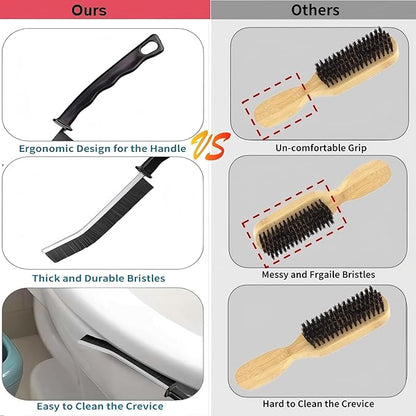 Crevice Cleaning Brush Cleaning Supplies Cleaning Tools Essentials - Stiff Bristle Scrub Brush for Bathroom, Kitchen, Windows, Faucets, Toilet, Grout, Car Household 2 Pcs