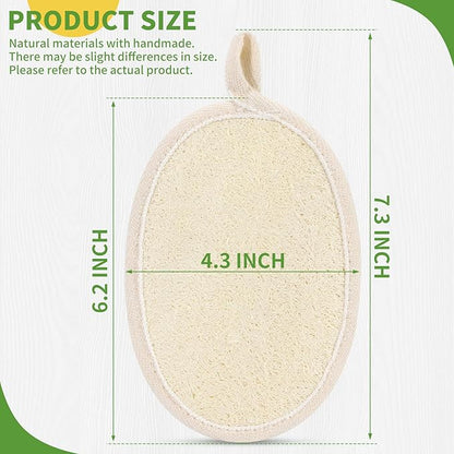 6 Pack Natural Loofah Body Scrubber (6 Pack) - 6.2 * 4.3 Inch Exfoliating Loofah for Removing Dead Skin and Dry Skin, Large Size Loofah Body Sponge for Women and Men to Clean Pores