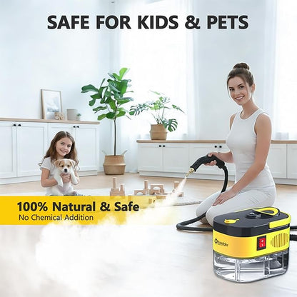 Steam Cleaner, Portable Steamer for Cleaning with 15pcs Accessories, 15s Heat-Up, 6-Level Adjustable, Handheld Steam Cleaner for Home for Tile, Grease, Dirt, Corners, Exterior Car Wash,