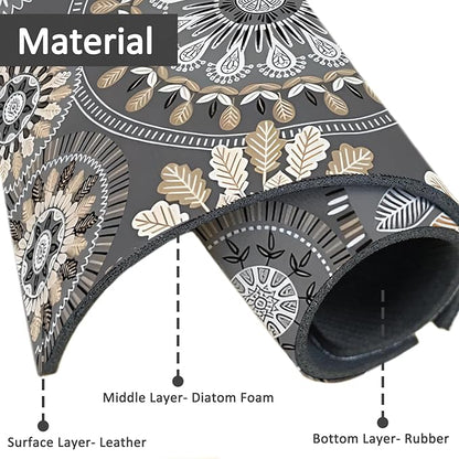 24" X 5.5" Kitchen Sink Splash Guard Faucet Mat Mandala Super Absorbent Fast Drying Faucet Guard & Draining Mat Sink Splash Guard Behind Faucet for Kitchen, Bathroom