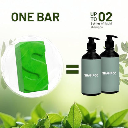 Herbishh Shampoo Bar for Hair Growth – Strengthening & Nourishing, Solid Soap for Thinning Hair, Paraben-Free & Sulfate-Free, 3.53 oz (Tea Tree & Mint Shampoo, Pack of 1)