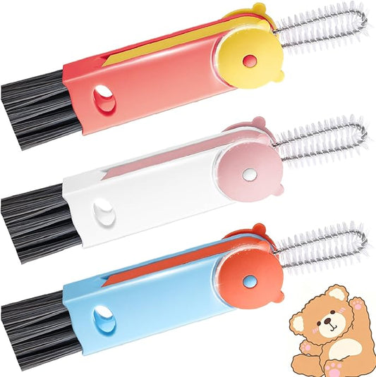 3 in 1 Cup Lid Cleaning Brush, Multifunctional Crevice Gap Cleaner for Tumbler Water Bottle Lid, Deep Clean Tool for Home Kitchen, Red Blue White（3 PCS）