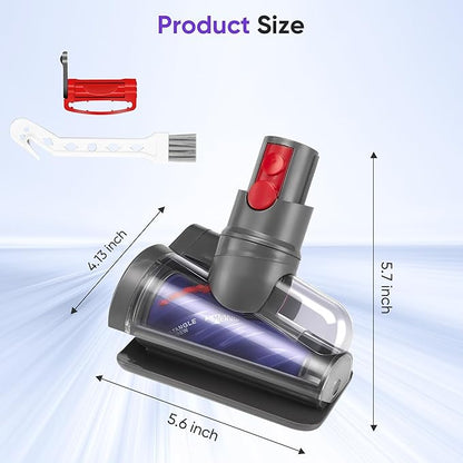 Mini Motorized Tool Brush Head Compatible with Dyson Digital Slim/V12 Detect Slim Cordless Vacuum Cleaner, Handheld Couch Vacuum Attachment Anti-Tangle Replacement Head Suitable for Long and Pet Hair