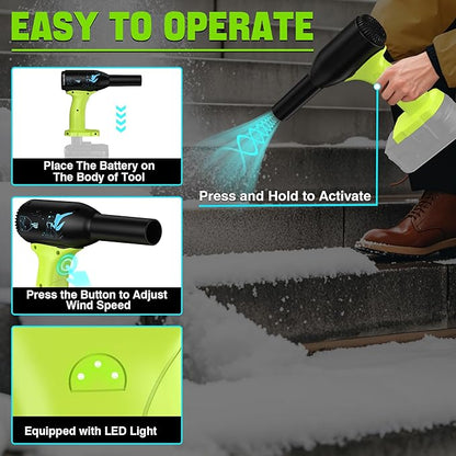 Jet Dry Blower 500W, 400G Wind Speed Compressed Air Duster, 3 Gear Adjustable, Compatible with Ryobi 18V Battery, Cordless Mini Jet Fan for Car Drying, Keyboard & Electronics Cleaning