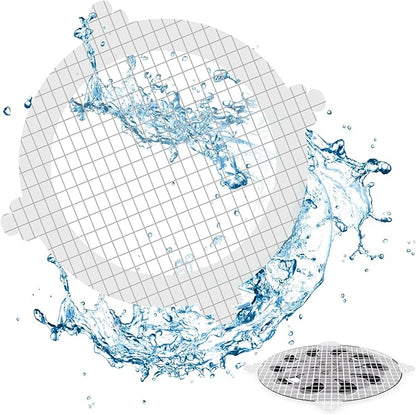 VIVIDLY 100 Pack Disposable Shower Drain Cover Hair Catcher Shower Drain Mesh Stickers, Bathroom, Bathtub, Kitchen, Sink, for Human and pet Hair (100)