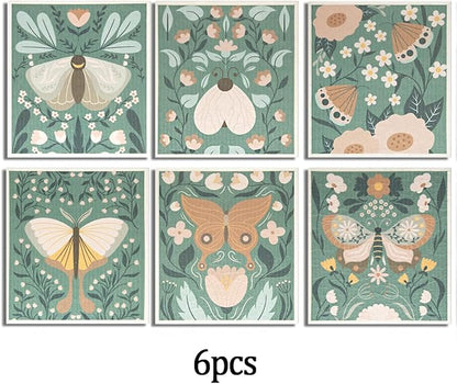 6 - Pack Swedish Kitchen Dish Cloths - Reusable Paper Towels for Counters & Dishes - Eco Friendly Cellulose Sponge Cloth (Butterfly)