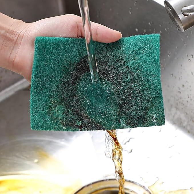 50Pcs Heavy Duty Scour Pads, Non-Scratch Scour Pads, Reusable Household Scrub Pads for Dishes, Kitchen Scrubbers & Metal Grills, Dish Scrubber Scouring Pads