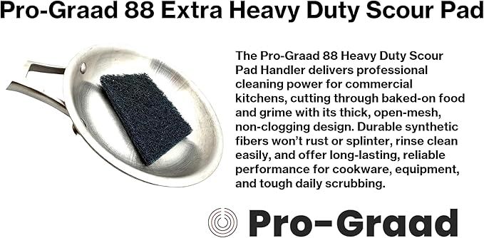 20 Pack 88 Extra Heavy Duty Scour Pad Handler for Scouring & Cleaning Pots, Pans, Utensils, Cooking Equipment, Easy Rinsing, Non-Rusting & Splintering, 5" Length x 3-1/2" Width, Blue, 08292