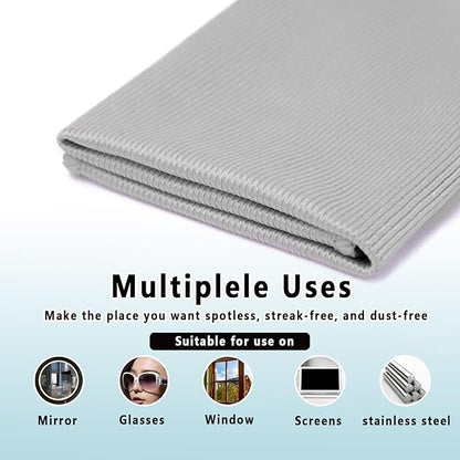 6 Pack Glass Cleaning Cloth Microfiber Cleaning Cloth for Window Eveglass Jewelry Lens (Gray)