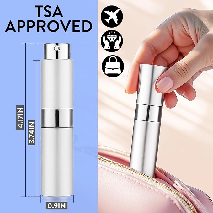 6 Pack 8ML Empty Atomizer Sprayer for Perfume Cologne Spray Bottle for Refill Portable Cologne Dispenser Mini Sprayer for Men Twist Tpye