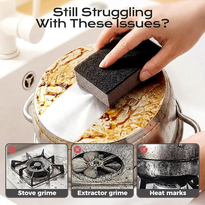 Magic Cleaning Sponges Eraser, Multi-Functional Melamine Sponge Foam Pads, Heavy-Duty Household Cleaner for Kitchen, Bathroom, Dish, Furniture & Walls (4, Black)