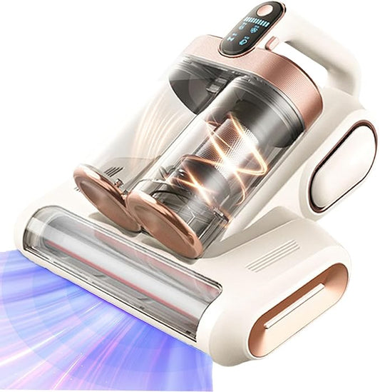 hwqsad Amroo Bed Vacuum, Amroo Mattress Vacuum, with 253.7nm Uv-C Light, 16kpa Strong Suction, Hepa Filter, Effectively Clean Up Bed/Mattress/Sofa/Carpet (Yellow)