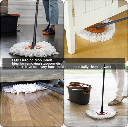 10Pack Spin Mop Replacement Heads,Spinning Mop Replace Head for Easy Wring Mop, 100% Microfiber Mop Head Replacement Compatible with Triangle Spin Mop Refill for Floor Cleaning,White