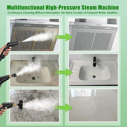 2200W Steam Cleaner, Handheld Steam Cleaner whit 1.2L Water Tank for Home Use, Fast Heat-Up in 10-15s, Portable High Steam Cleaners Machine for Cleaning Kitchen, Bathroom, Grout, Car