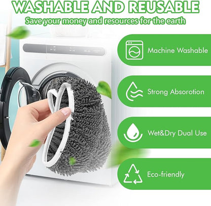 Reusable Wet Pads Refill for Swiffer Sweeper Mop - Dry Sweeping Cloths & Wet Mopping Cloths for Household Cleaning - Washable Microfiber Mop Pads, 6 Pack (Mop is not Included)