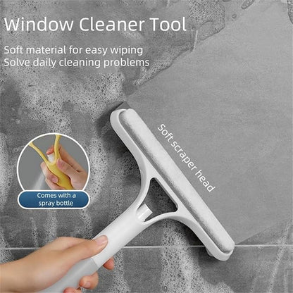 Shower Squeegee for Glass Doors All-Purpose Window Squeegee for Tile Shower Walls Mirror Bathroom Car Window Cleaning (Yellow)