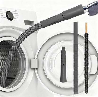 Upgraded Dryer Vent Cleaner Kit: Dryer Lint Vac Attachment, Universal Vacuum Hose Attachment Tool Cleaning Brush for Lint Removal, Clogged Ducts Deep Cleaning