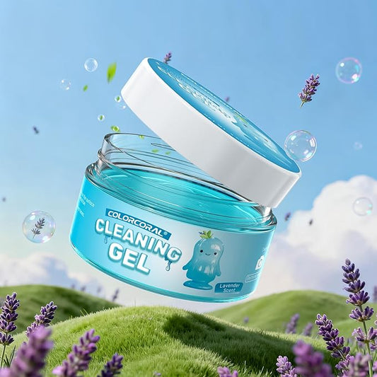 COLORCORAL Car Cleaning Gel (Lavender Scent,Blue),Reusable Dust Cleaning Gel for Car Interior Cleaning Kit, Auto Vent Cleaner，Keyboard Cleaner Gel for Cleaning Dust and Debris from Corners, Crevices