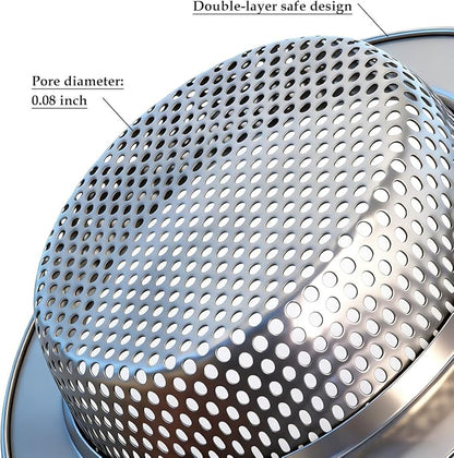 Seatery 2PCS Kitchen Sink Strainers, Sink Drain Filter, Sink Basket Strainer, 4.5 Inch Stainless Steel Sink Drain Strainer, Food Scraps Catcher for Kitchen