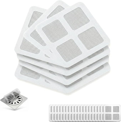 Disposable Shower Drain Hair Catcher, 50 Pack Adhesive Mesh Drain Covers for Shower, Bathtub, Bathroom Sink & Laundry – Peel and Stick Drain Strainer, Waterproof, Fast Drainage, Prevents Hair Clogs