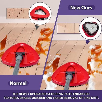 [2026 New Version] 2-Pack Oceda Scrubber Mop Heads for EasyWring 1-Tank System, Stiff-Bristle Brush Head with Built-in Scouring Pad for Deep Cleaning Floors and Tiles