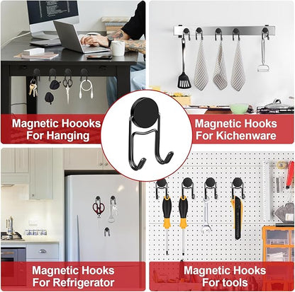 Buelkmag Magnetic Hooks 80Lbs+ 2026 Cruise Essentials Magnet Hook Heavy Duty Magnets Hanging Hooks for Refrigerator Grill Toolbox Cabins Outdoor 8 Pack (Black)