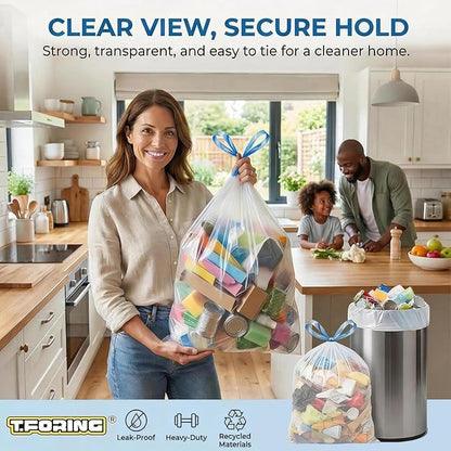 1.6 Gallon Mini Trash Bags Drawstring - 120 Count Strong Small Garbage Bags Unscented,White Trash Can Liners Strong Little Waste Basket Bags 6 Liter for Home Bathroom Office Car