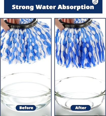 Mop Head Replacement, 3 Pack Spin Mop Refill Replace Head for Rinseclean 2-Tank System, Microfiber & Machine Washable