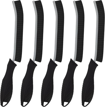 KMOSENIA Cleaning Brush, 5 Pcs Hard Bristle Crevice Cleaning Brush, Grout Brush, Scrub Brush for Tile Grout Crevice, Gap Cleaning Tools for Bathroom Kitchen Toilet Window Track (5, Black)