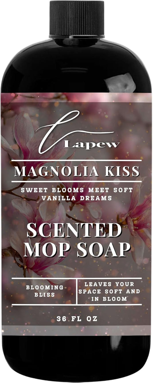 Lapew Magnolia Kisses Scented Mop Soap - Luxury Floor Cleaner Concentrate for Mopping Tile, Laminate, Vinyl & Hardwood | Streak-Free, Low-Foam | 36 oz