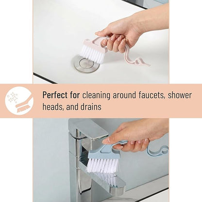 Slick- Window Track Cleaning Brush, 3 Pack, Colorful Ergonomic Handle, Built-in Scraper, Multipurpose, Window Track Cleaning Tools