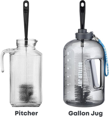 ALINK 16 inch Extra Long Black Bottle Cleaning Brush Cleaner for Washing Narrow Neck Beer/Wine/Thermos, Sport Well/Brewing Bottles/Hummingbird Feeder