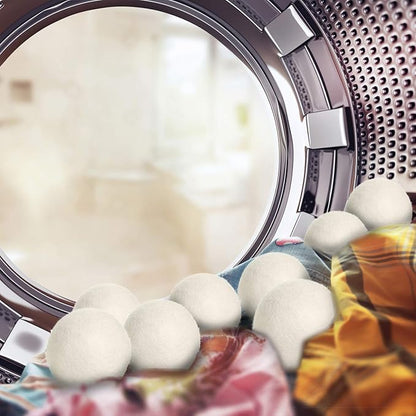 XL Size Wool Dryer Balls Natural Fabric Softener & 100% Organic Premium New Zealand Wool, Reduce Wrinkles & Save Time, Baby Safe & Hypoallergenic, White 12-Count