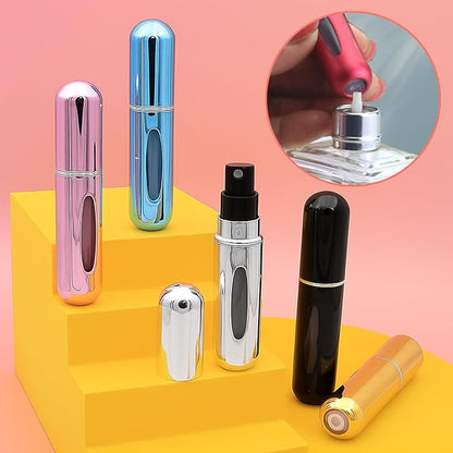 12 Pack Refillable Perfume Atomizer Spray Bottles for Travel – 5ml Mini Cologne Refillable Bottles, Portable Perfume Sprayers for Women & Men, TSA Approved Family Set for Home and Travel Use