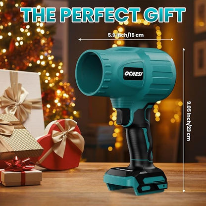 Electric Cordless Leaf Blower Dust Blower for Makita 18V Battery, High-Speed Brushless Motor Handheld Jet Fan Air Blower for Patio Cleaning, Lawn Care, Blowing Leaves and Dust (No Battery/Charger)