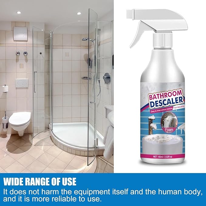 Bathroom Descaler Cleaner, Powerful Stubborn Stains Cleaner, All-Purpose Bathroom Descaler Foam Spray for Bathroom Toilet Bath Shower Glass Cleaner (1, 1pc)