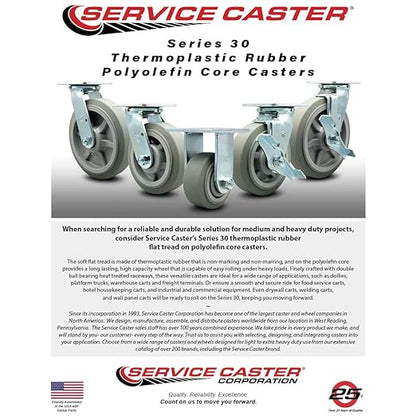 Service Caster Brand – 8 Inch Platform Truck Replacement Swivel Caster – Fits Rubbermaid Heavy Duty Platform Truck and Rubbermaid Side Panel Platform Truck – 4436M6 FG4436M60000